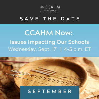 Save the Date - CCAHM Now September 17 4-5 ET