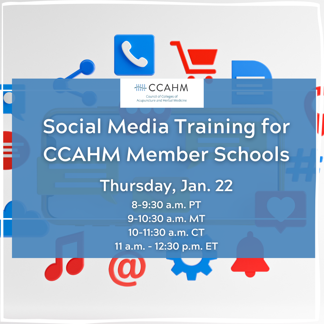 grey and blue background with  white text, blue and red icons indicating social media