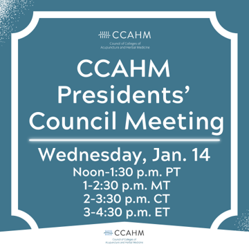 white letters on blue background with details for meeting