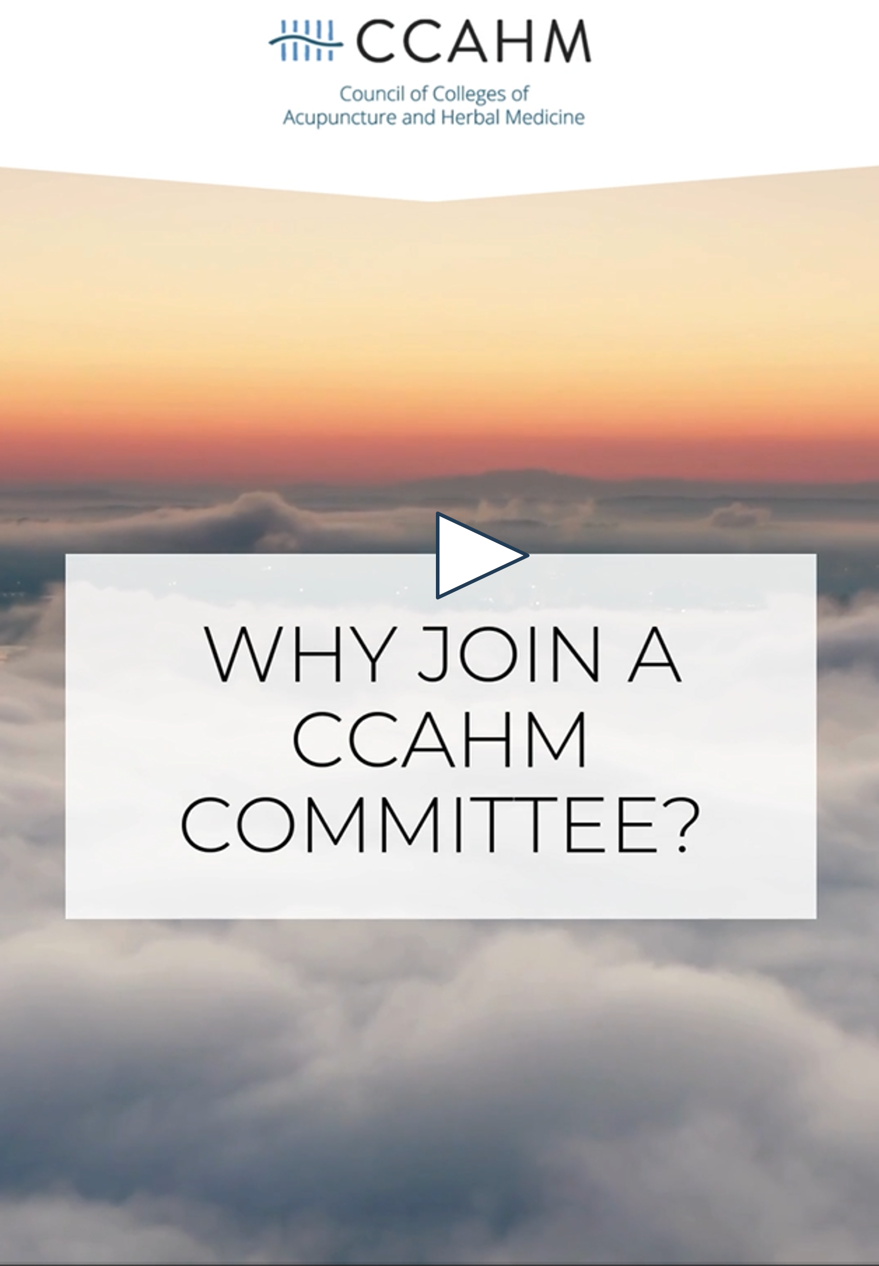 CCAHM Why join a ccahm committee image with play video button